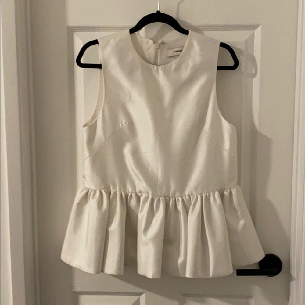 Cameo white peplum tank top